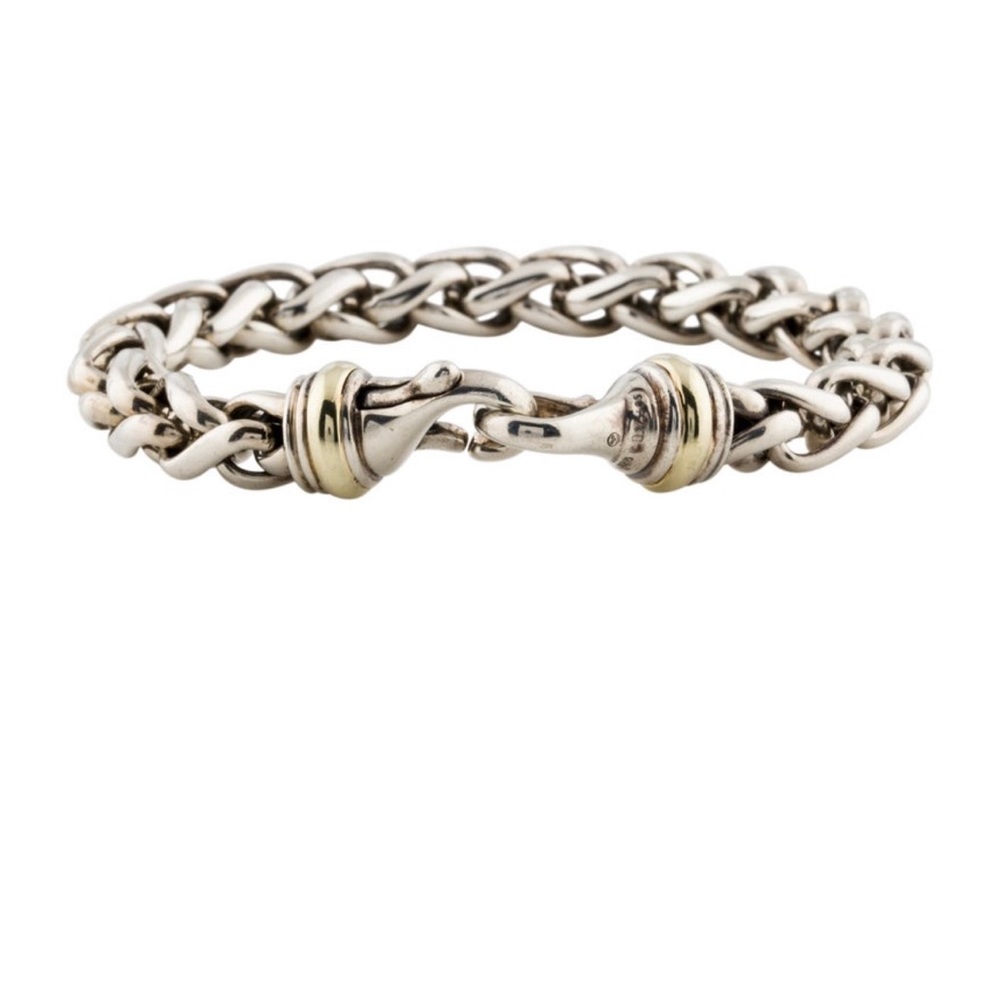David Yurman Two-Tone Wheat Chain 14K yellow gold and silver bracelet